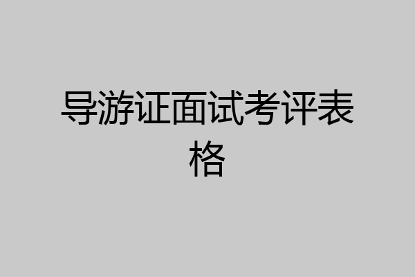 导游证面试考评表格
