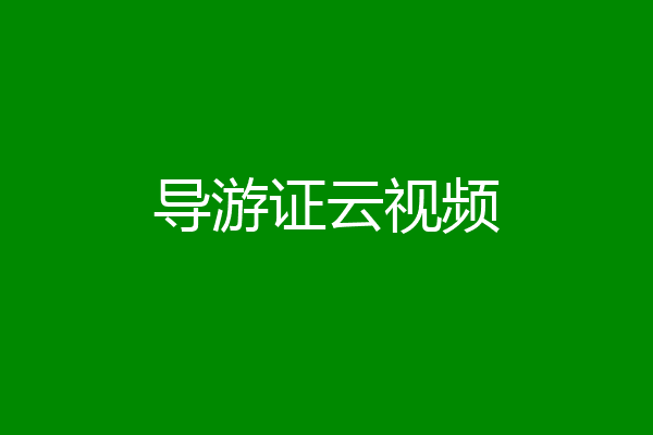 导游证云视频