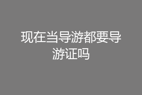 现在当导游都要导游证吗