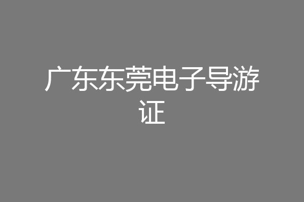 广东东莞电子导游证