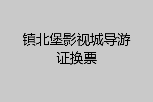 镇北堡影视城导游证换票
