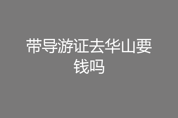 带导游证去华山要钱吗