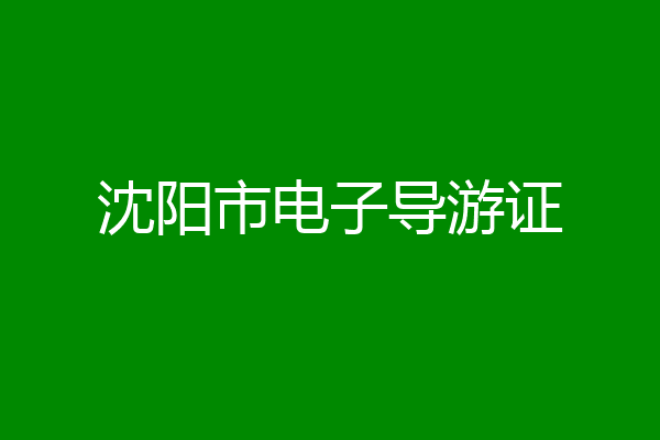 沈阳市电子导游证