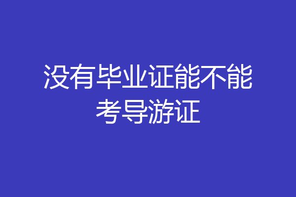 没有毕业证能不能考导游证