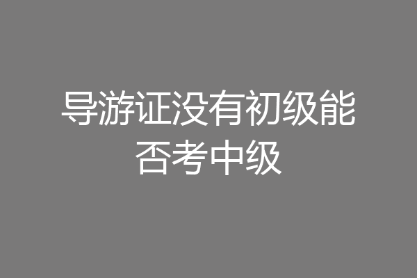 导游证没有初级能否考中级