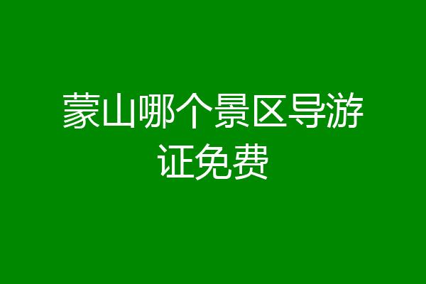 蒙山哪个景区导游证免费
