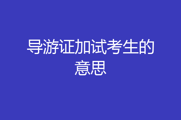 导游证加试考生的意思