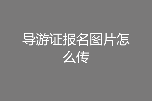 导游证报名图片怎么传