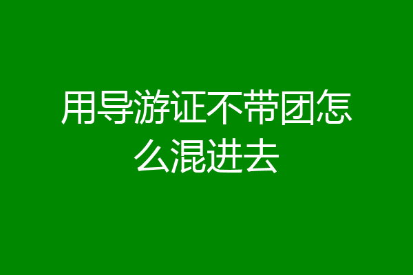 用导游证不带团怎么混进去