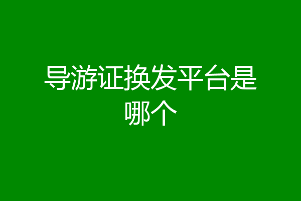 导游证换发平台是哪个