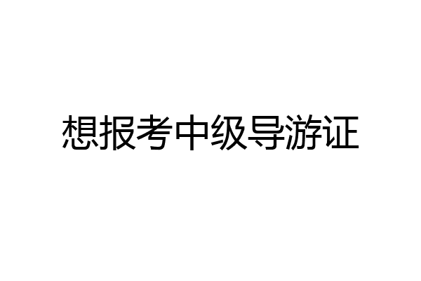 想报考中级导游证