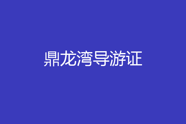 鼎龙湾导游证