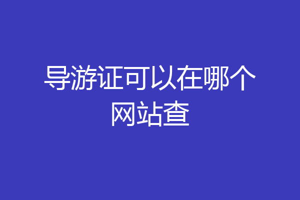 导游证可以在哪个网站查