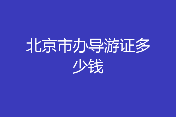北京市办导游证多少钱