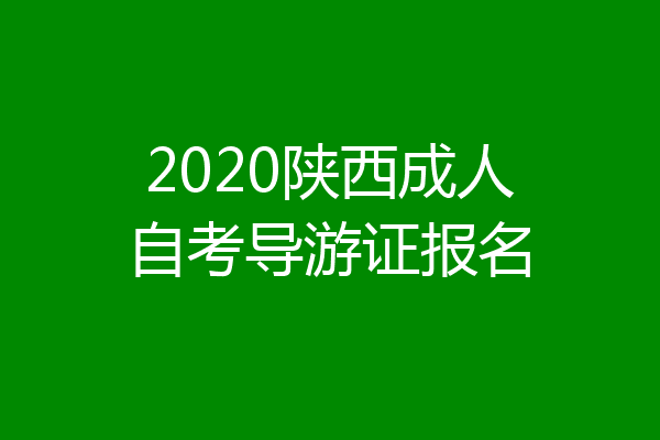 2020陕西成人自考导游证报名