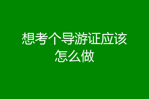 想考个导游证应该怎么做