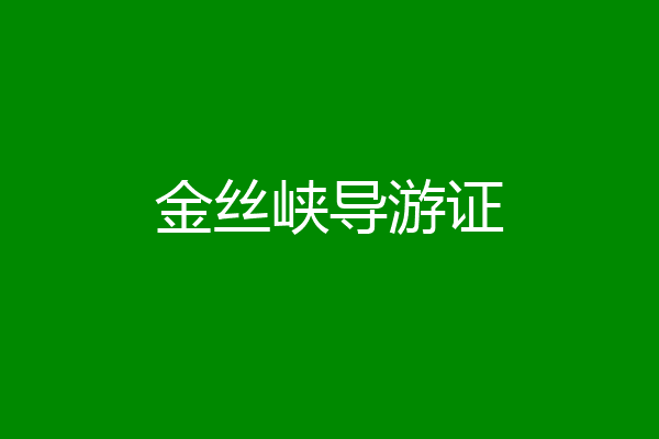 金丝峡导游证
