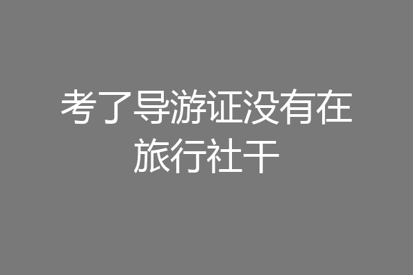 考了导游证没有在旅行社干