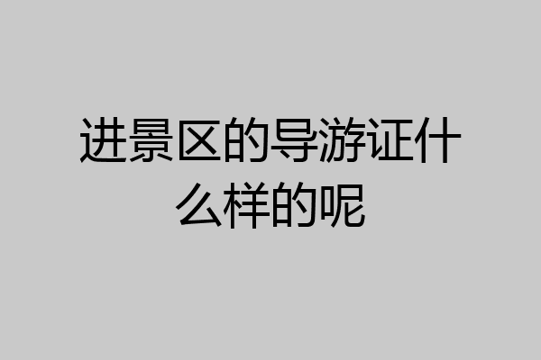 进景区的导游证什么样的呢