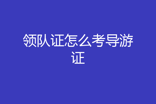 领队证怎么考导游证