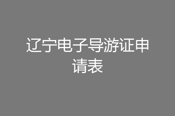 辽宁电子导游证申请表