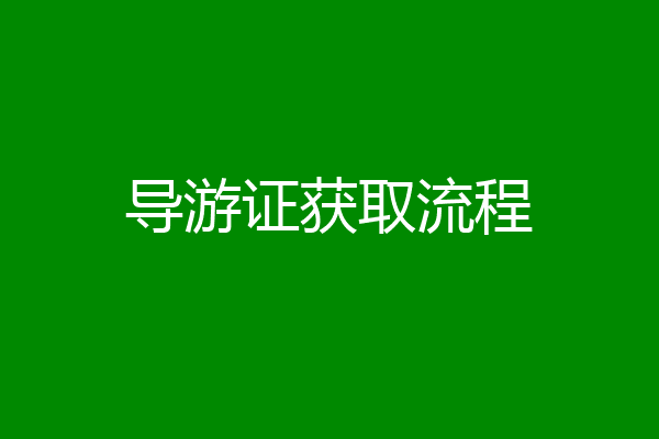 导游证获取流程