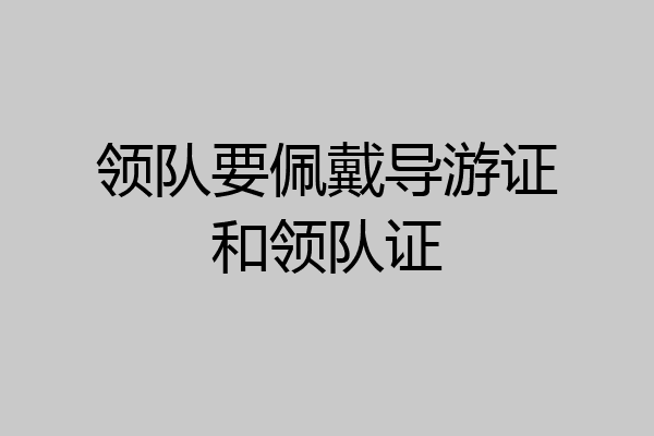 领队要佩戴导游证和领队证