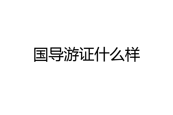 国导游证什么样