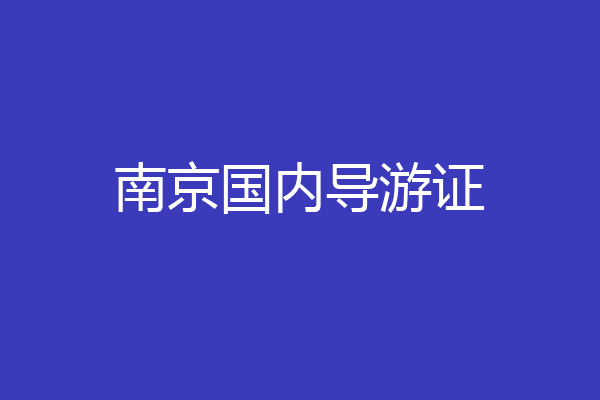 南京国内导游证