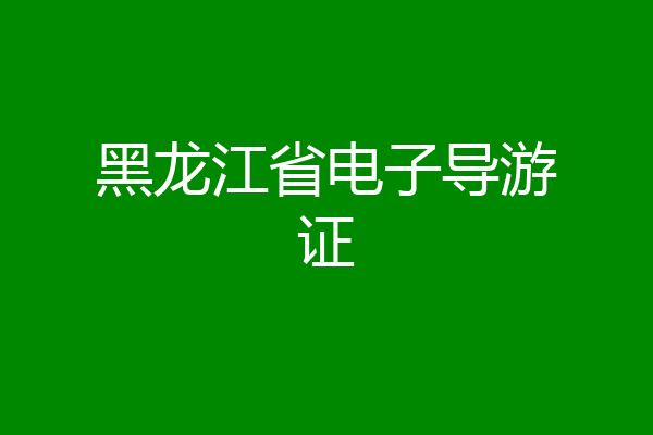 黑龙江省电子导游证