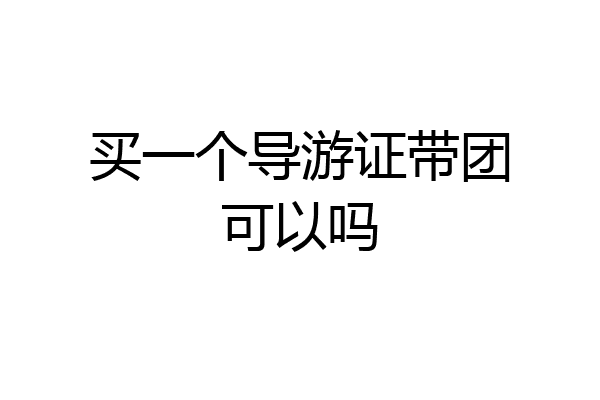 买一个导游证带团可以吗