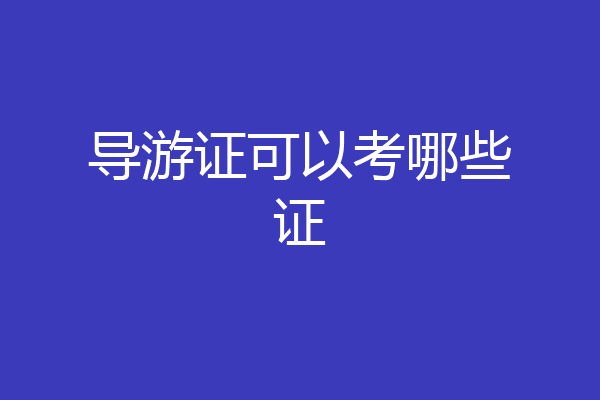 导游证可以考哪些证