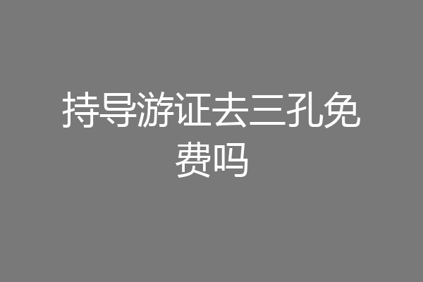 持导游证去三孔免费吗