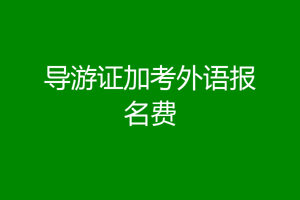 导游证加考外语报名费