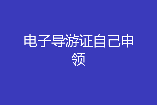 电子导游证自己申领