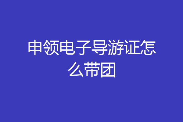 申领电子导游证怎么带团