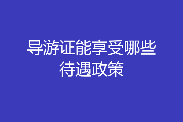 导游证能享受哪些待遇政策