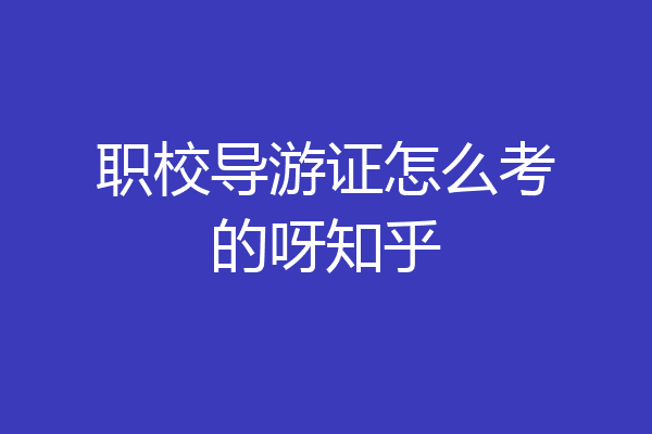 职校导游证怎么考的呀知乎