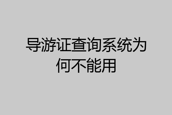 导游证查询系统为何不能用