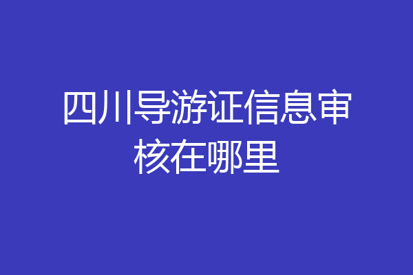 四川导游证信息审核在哪里