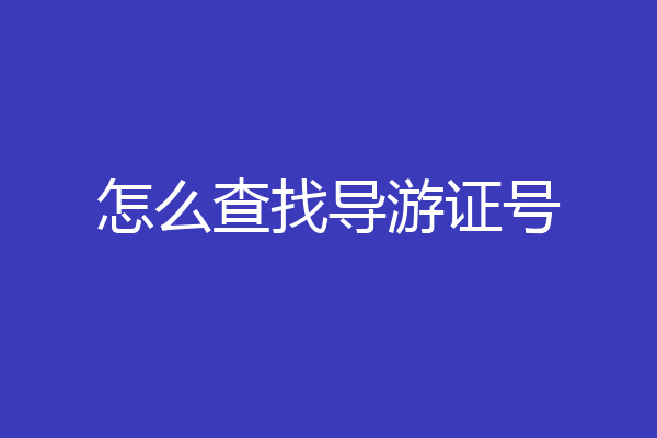怎么查找导游证号