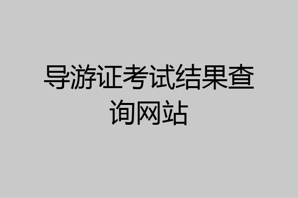 导游证考试结果查询网站