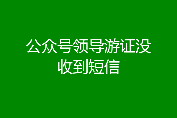 公众号领导游证没收到短信