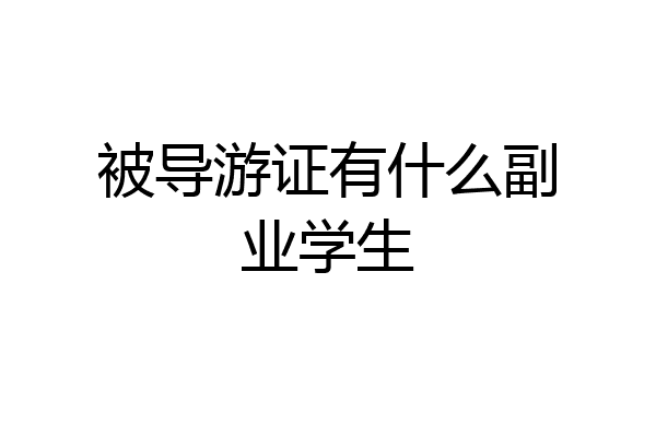 被导游证有什么副业学生