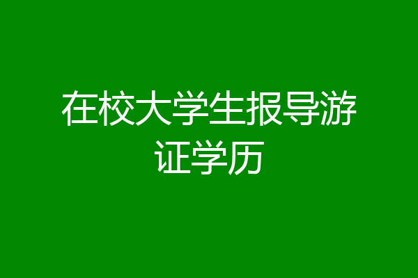 在校大学生报导游证学历