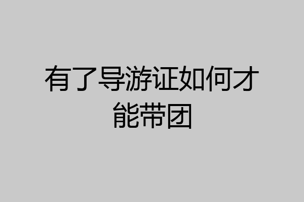 有了导游证如何才能带团