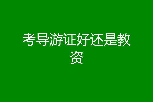 考导游证好还是教资
