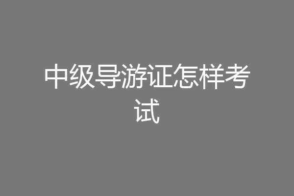 中级导游证怎样考试