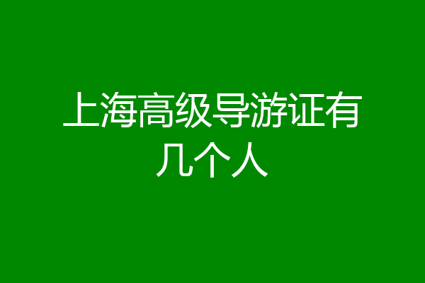 上海高级导游证有几个人