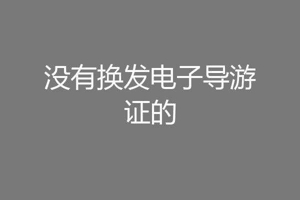 没有换发电子导游证的